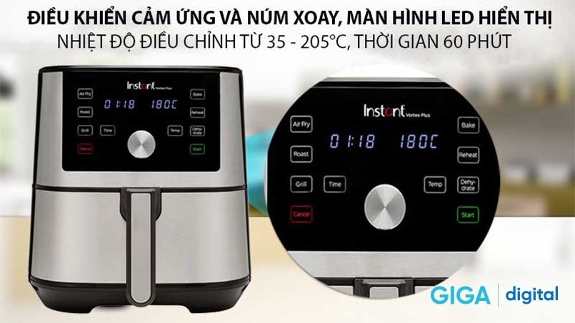 Nồi chiên Instant Vortex Plus 6-in-1 5.7L với nhiều tính năng thông minh